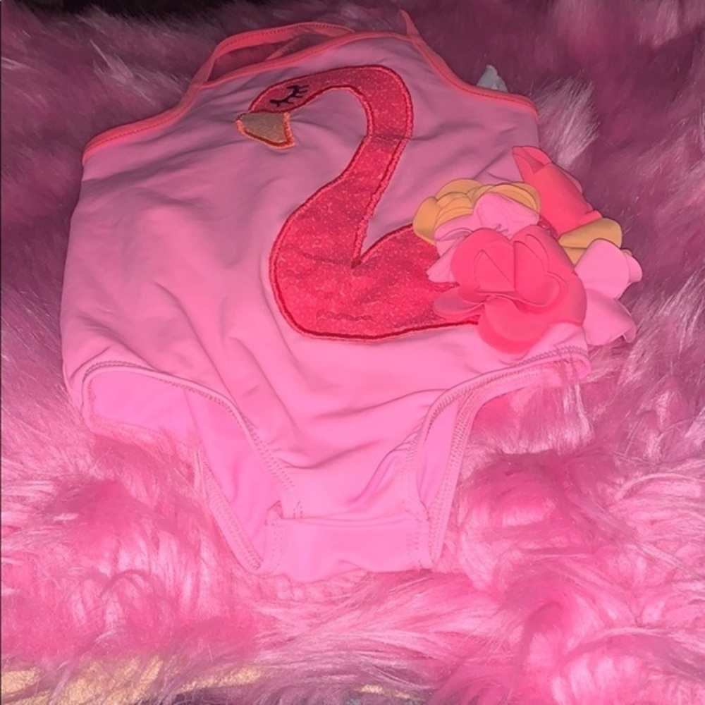 Mud pie pink flamigo bathing suit 24 …
